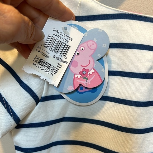 Peppa Pig Short Sleeve Striped Dress NWT Size 6X - Picture 5 of 10